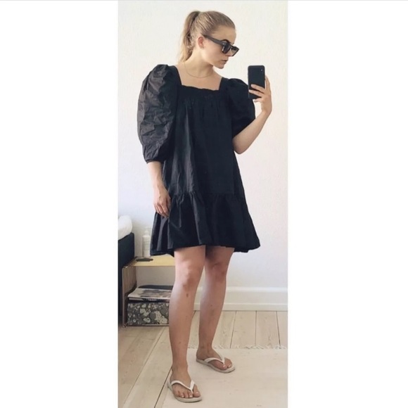 H&M Conscious Puff-Sleeved Cotton Dress - Picture 8 of 14
